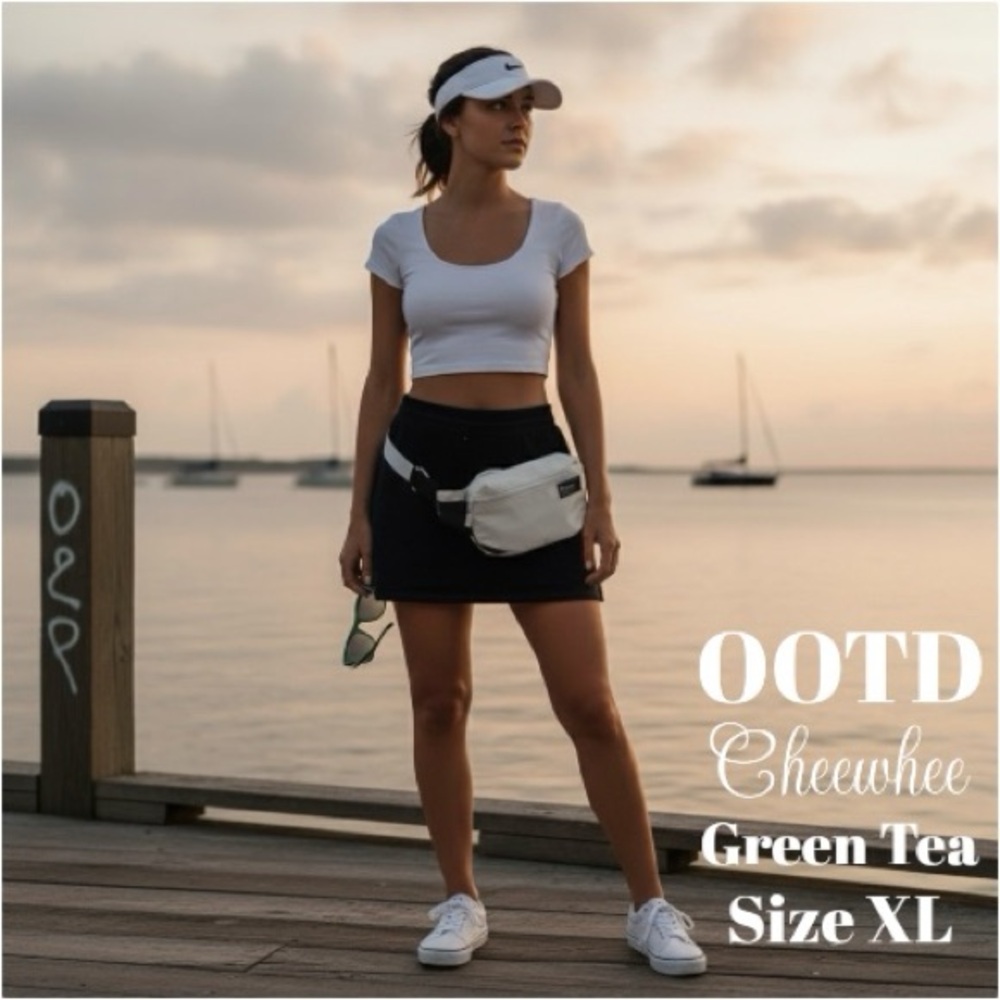 GreenTea Skort Dark Green Athletic Tennis with Pockets Activewear Size XL 🍭